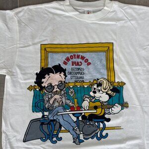 1990S BETTY BOOP DOWNTOWN CAFE PEACH T-SHIRT